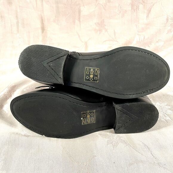 BLACK LEATHER ANKLE BOOTS by ALDO SIZE 8.5 - Picture 6 of 6